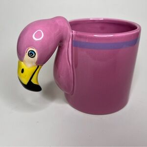 Vintage Bergshrund Seattle Hand Painted Pink Flamingo Mug 1986